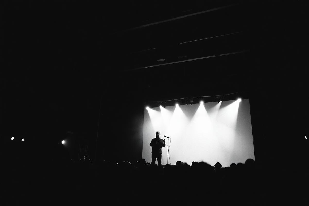 Theatre show, black and white